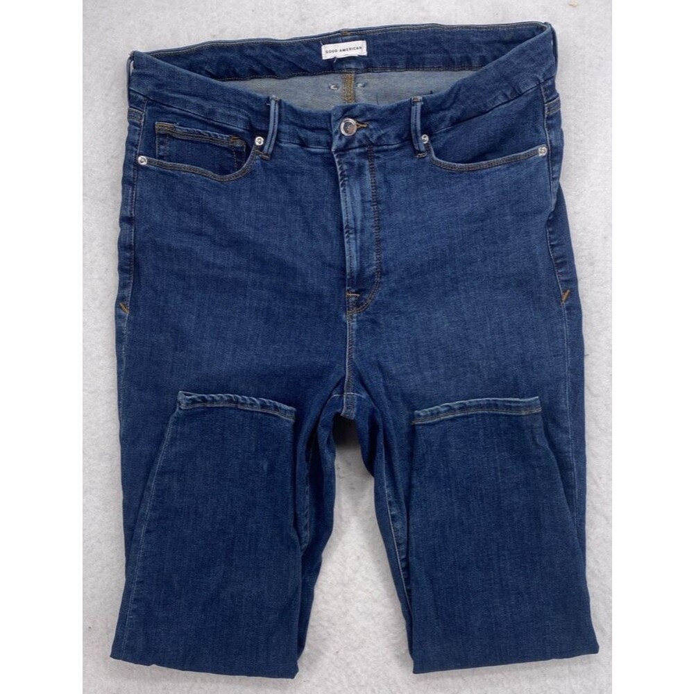 Good American Good Legs Skinny Jeans Women’s Blue GLDV873T W36 L26 Size 15 - Picture 10 of 11